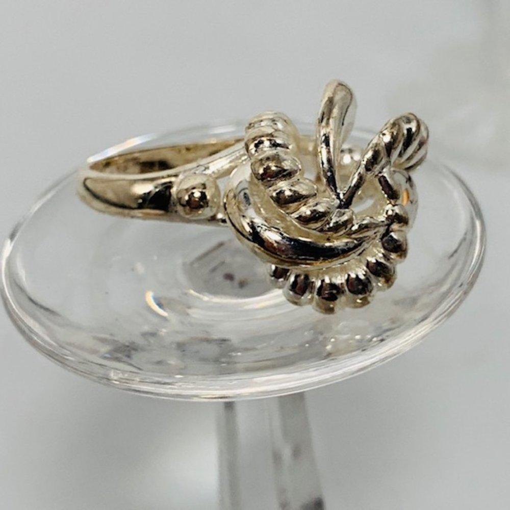 Vtg .925 Dome Shape Silver Statement Ring - Size 7 - image 1
